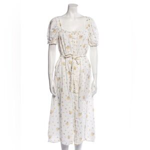 Sleeper Brigitte Floral White Dress L